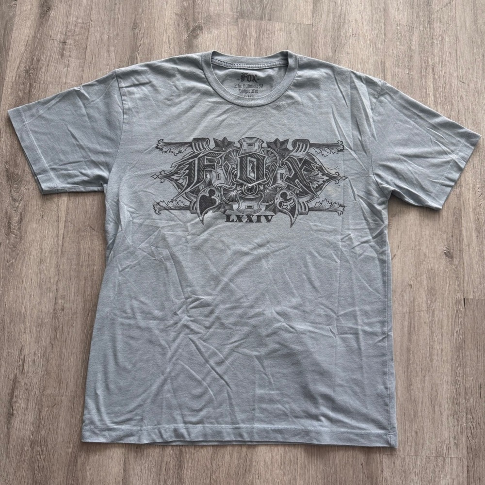 Fox Racing Mens The Ultimate 30 Single Tee Graphic T-Shirt Blue Grey XL
